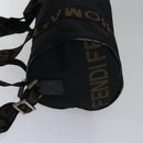 FENDI Boston Bag Nylon 2way Black Silver 2305 26420 098 Auth bs17513-4