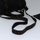 FENDI Boston Bag Nylon 2way Black Silver 2305 26420 098 Auth bs17513-8