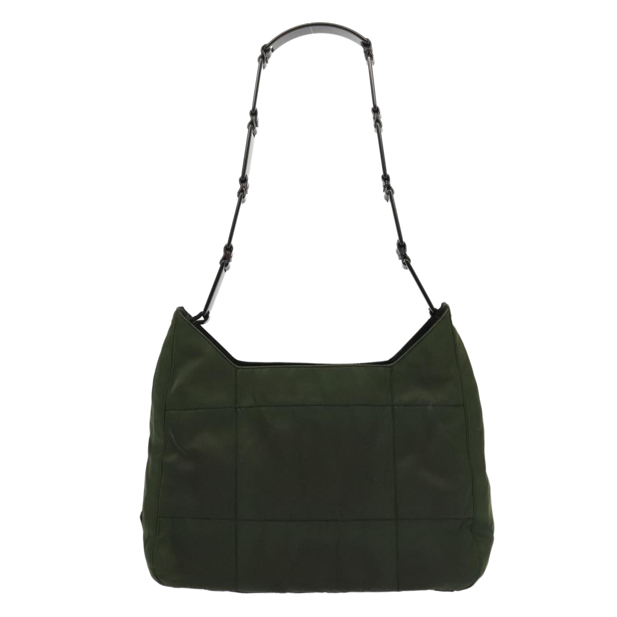 PRADA Shoulder Bag Nylon Green Black Auth bs17519