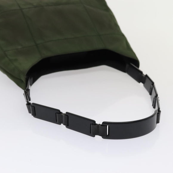 PRADA Shoulder Bag Nylon Green Black Auth bs17519