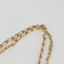 CHANEL Matelasse Double Face Chain Bag Lamb Skin White Gold CC Auth bs17533A-16