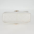 CHANEL Matelasse Double Face Chain Bag Lamb Skin White Gold CC Auth bs17533A-6