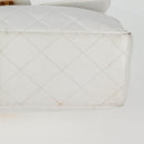 CHANEL Matelasse Double Face Chain Bag Lamb Skin White Gold CC Auth bs17533A-17