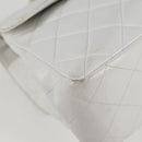 CHANEL Matelasse Double Face Chain Bag Lamb Skin White Gold CC Auth bs17533A-19