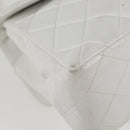 CHANEL Matelasse Double Face Chain Bag Lamb Skin White Gold CC Auth bs17533A-21