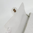 CHANEL Matelasse Double Face Chain Bag Lamb Skin White Gold CC Auth bs17533A-24