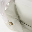 CHANEL Matelasse Double Face Chain Bag Lamb Skin White Gold CC Auth bs17533A-28