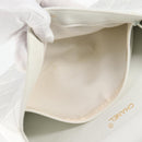 CHANEL Matelasse Double Face Chain Bag Lamb Skin White Gold CC Auth bs17533A-29