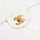 CHANEL Matelasse Double Face Chain Bag Lamb Skin White Gold CC Auth bs17533A-30