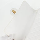 CHANEL Matelasse Double Face Chain Bag Lamb Skin White Gold CC Auth bs17533A-31