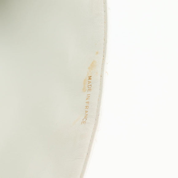 CHANEL Matelasse Double Face Chain Bag Lamb Skin White Gold CC Auth bs17533A