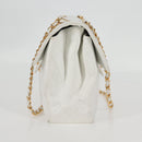 CHANEL Matelasse Double Face Chain Bag Lamb Skin White Gold CC Auth bs17533A-4
