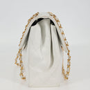 CHANEL Matelasse Double Face Chain Bag Lamb Skin White Gold CC Auth bs17533A-5