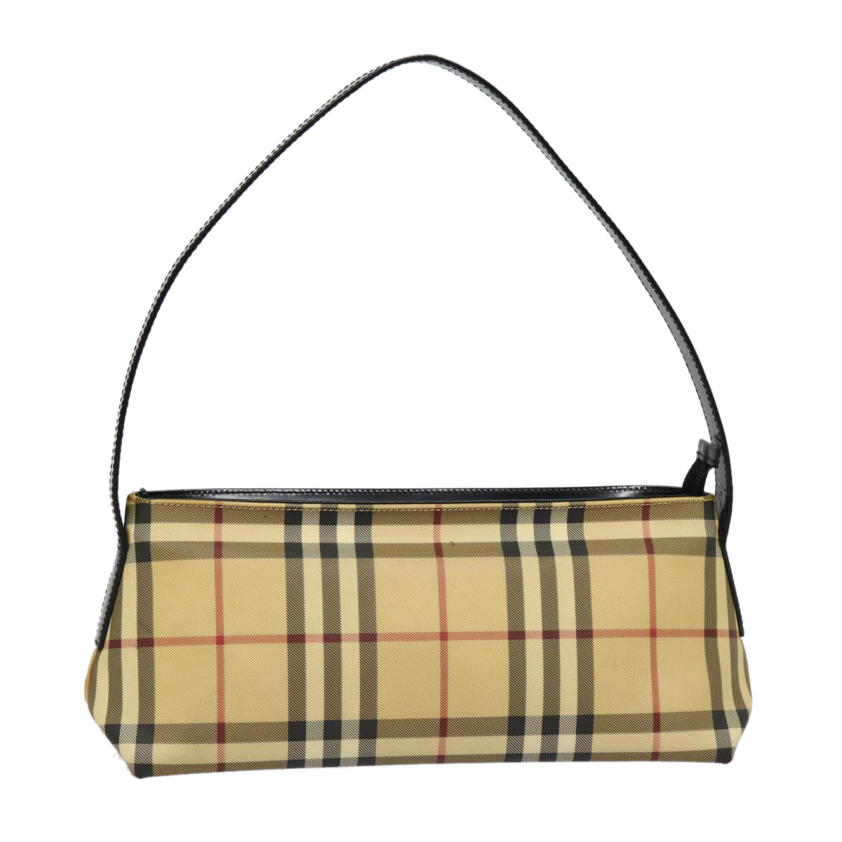 BURBERRY Nova Check Shoulder Bag PVC Beige Auth bs17559