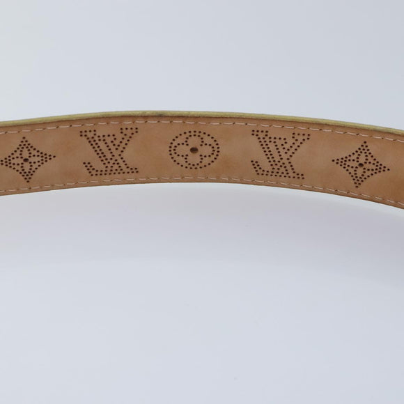 LOUIS VUITTON Monogram Mahina Ceinture Belt Leather Gold M9614W LV Auth bs17576