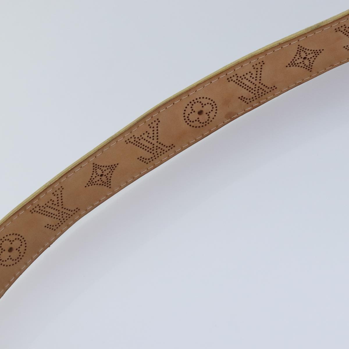 LOUIS VUITTON Monogram Mahina Ceinture Belt Leather Gold M9614W LV Auth bs17576