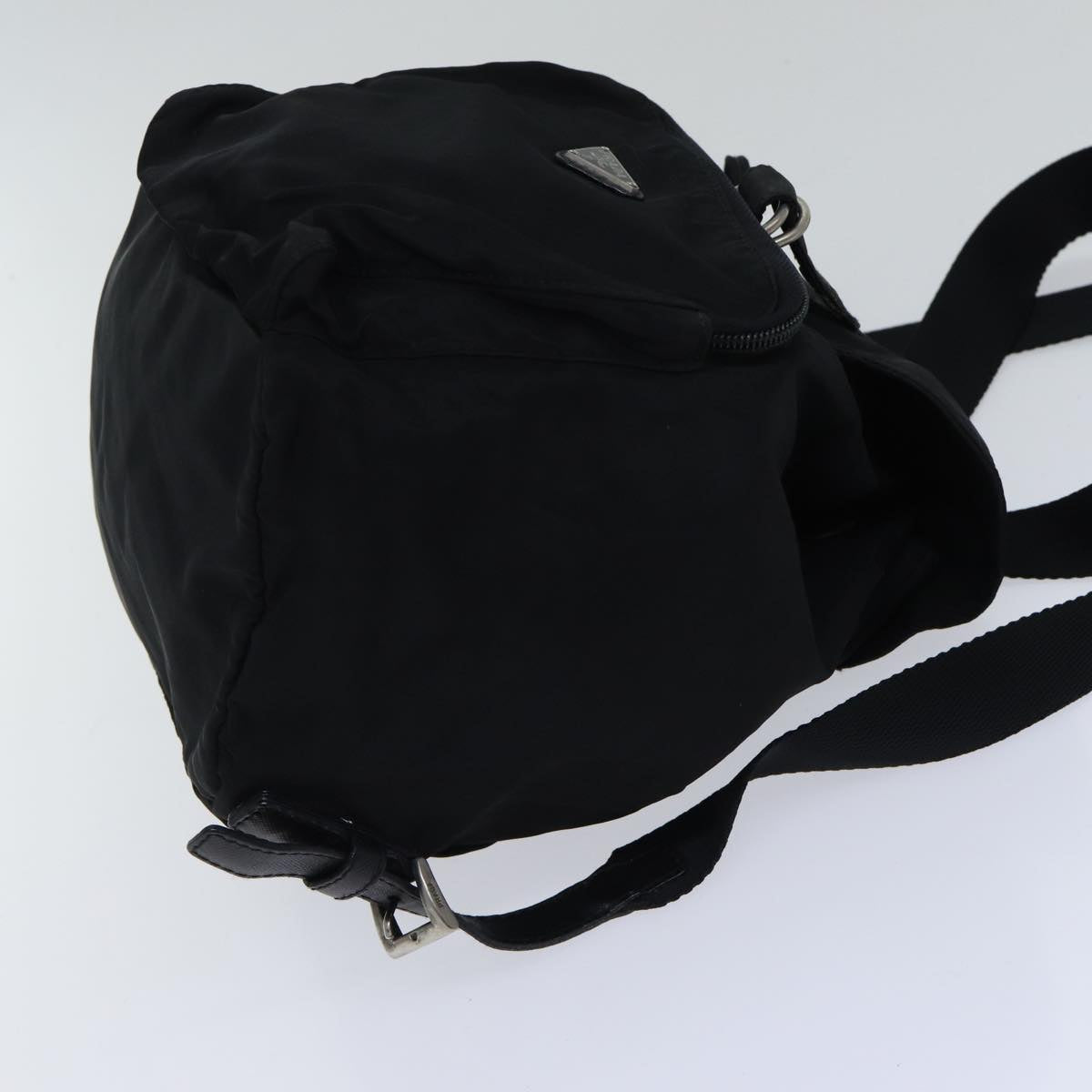 PRADA Backpack Nylon Black Silver Auth bs17599