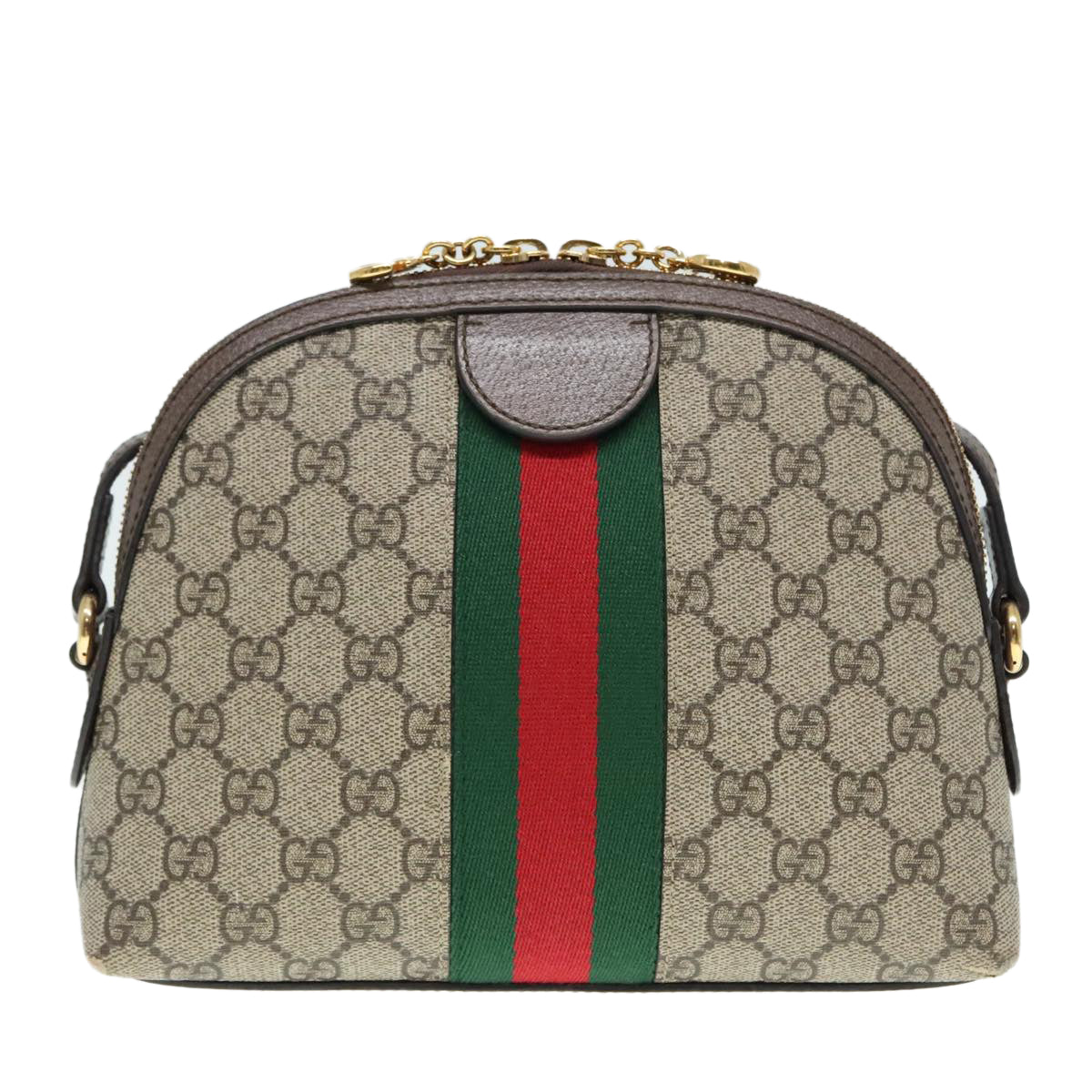 GUCCI GG Supreme Web Sherry Line Shoulder Bag PVC Beige 499621 Auth bs17609