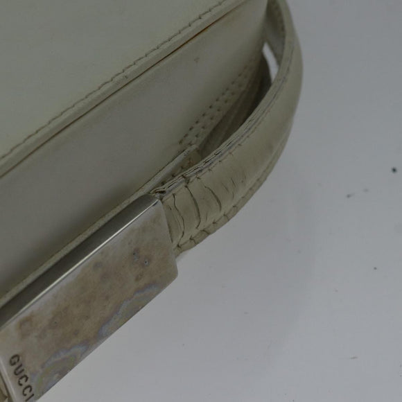GUCCI Shoulder Bag Leather White Silver 007 1014 0274 Auth bs17611
