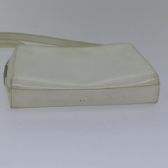 GUCCI Shoulder Bag Leather White Silver 007 1014 0274 Auth bs17611