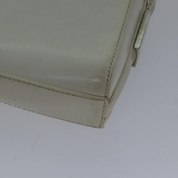 GUCCI Shoulder Bag Leather White Silver 007 1014 0274 Auth bs17611