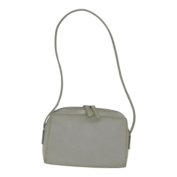 GUCCI Shoulder Bag Leather White Silver 007 1014 0274 Auth bs17611