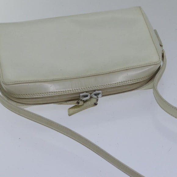 GUCCI Shoulder Bag Leather White Silver 007 1014 0274 Auth bs17611