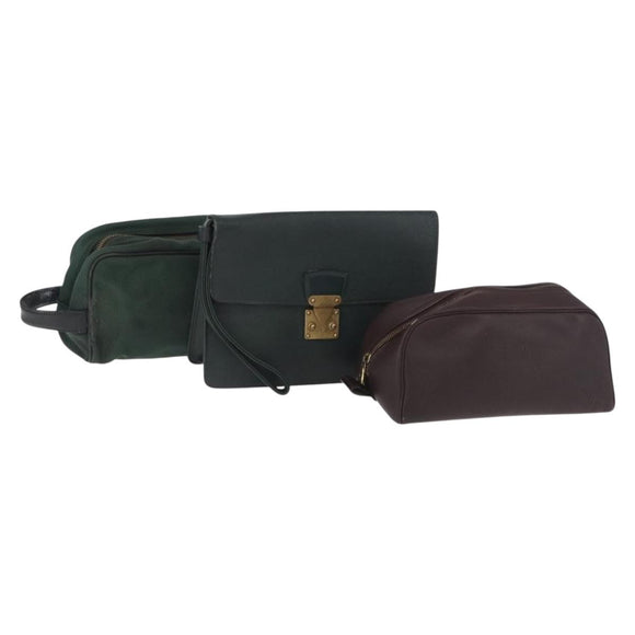 LOUIS VUITTON Taiga Clutch Bag 3Set Acajou Grizzly Epithea LV Auth bs17614