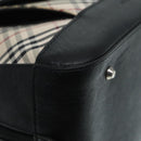 BURBERRY Nova Check Hand Bag Canvas Beige Silver Auth bs17636-15