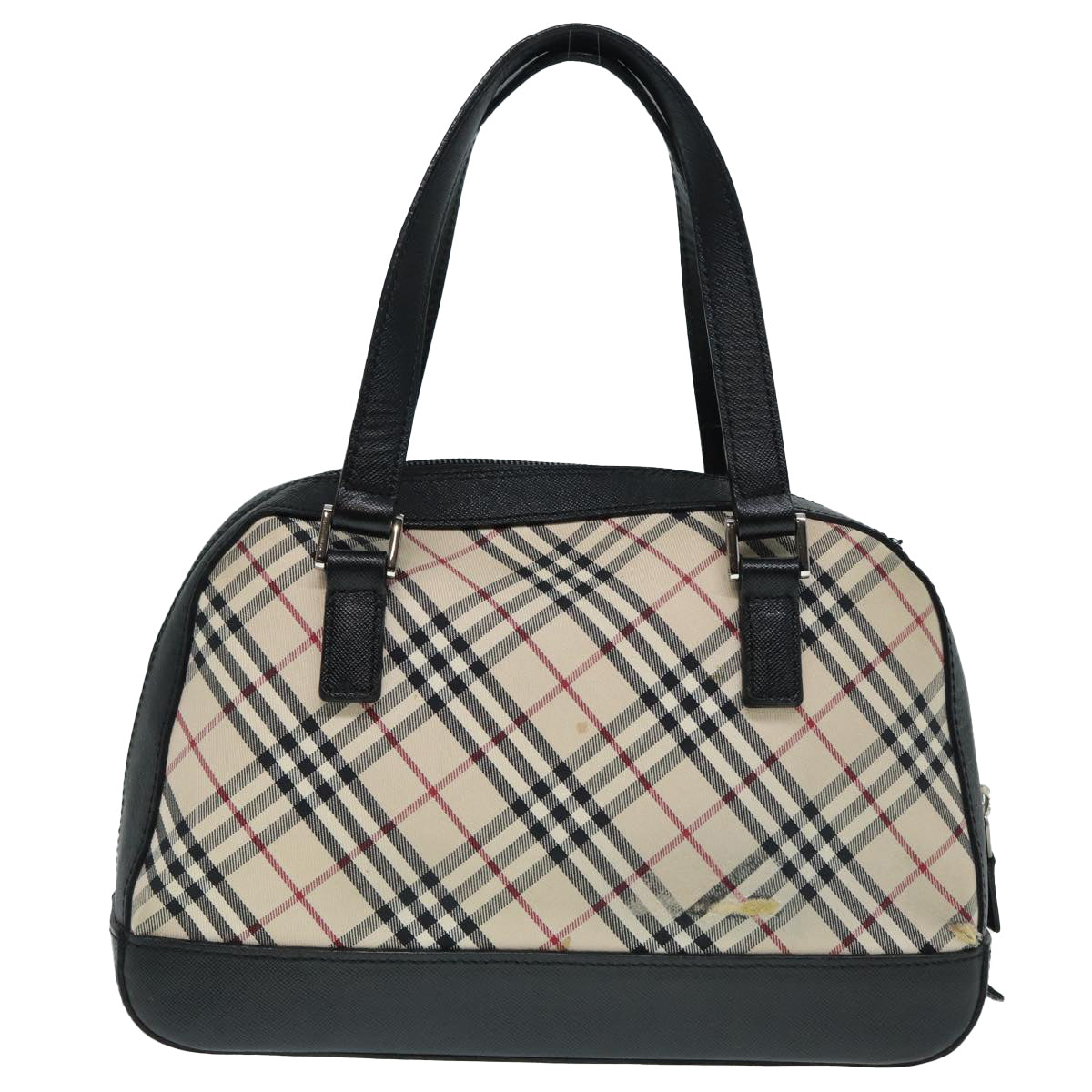 BURBERRY Nova Check Hand Bag Canvas Beige Silver Auth bs17636 - 0