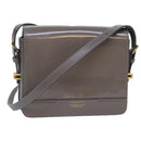 BURBERRY Shoulder Bag Patent leather Gray Gold Auth bs17639-1