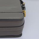 BURBERRY Shoulder Bag Patent leather Gray Gold Auth bs17639-11