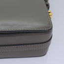 BURBERRY Shoulder Bag Patent leather Gray Gold Auth bs17639-17
