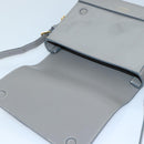 BURBERRY Shoulder Bag Patent leather Gray Gold Auth bs17639-10