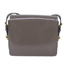 BURBERRY Shoulder Bag Patent leather Gray Gold Auth bs17639-3