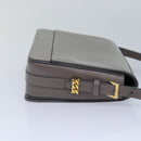 BURBERRY Shoulder Bag Patent leather Gray Gold Auth bs17639-5