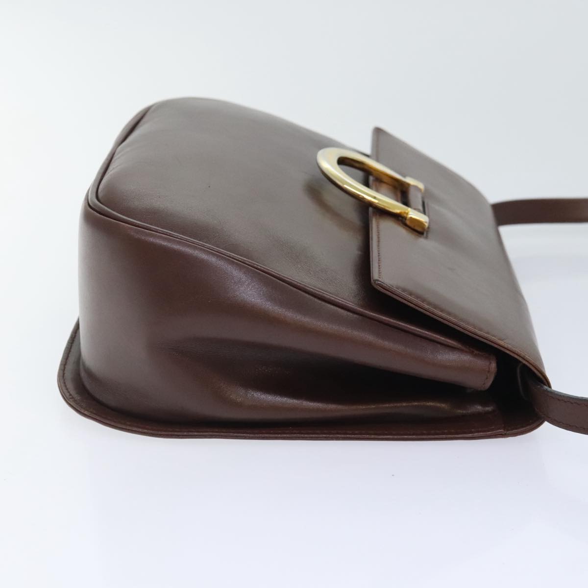 Salvatore Ferragamo Shoulder Bag Leather Brown Auth bs17643