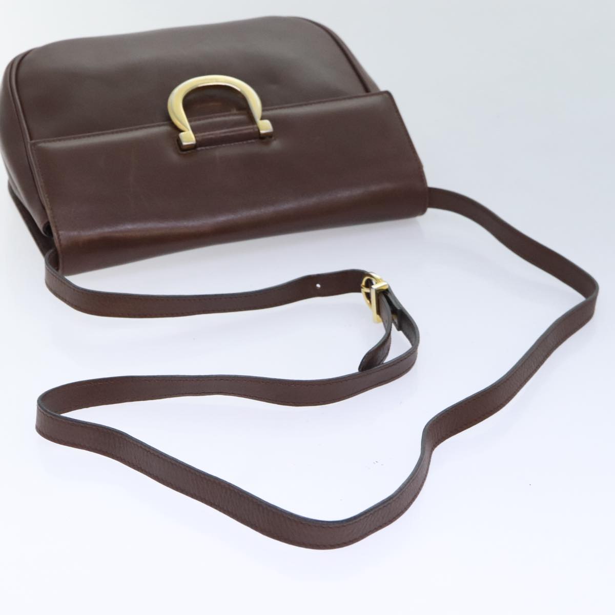 Salvatore Ferragamo Shoulder Bag Leather Brown Auth bs17643