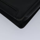 BURBERRY Clutch Bag Leather Black Silver Auth bs17644-14