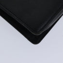 BURBERRY Clutch Bag Leather Black Silver Auth bs17644-16