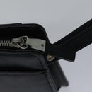 BURBERRY Clutch Bag Leather Black Silver Auth bs17644-9