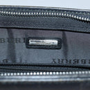 BURBERRY Clutch Bag Leather Black Silver Auth bs17644-10