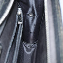 BURBERRY Clutch Bag Leather Black Silver Auth bs17644-18