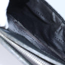 BURBERRY Clutch Bag Leather Black Silver Auth bs17644-12