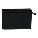 BURBERRY Clutch Bag Leather Black Silver Auth bs17644-2