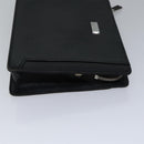 BURBERRY Clutch Bag Leather Black Silver Auth bs17644-3