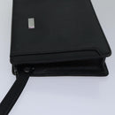 BURBERRY Clutch Bag Leather Black Silver Auth bs17644-4