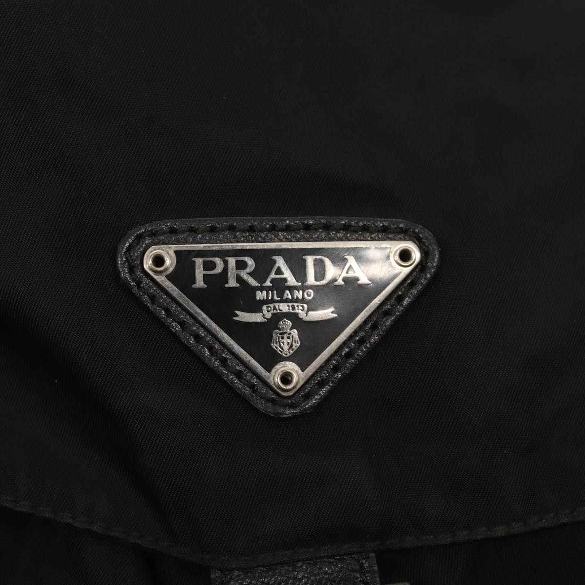 PRADA Backpack Nylon Black Silver Auth bs17650