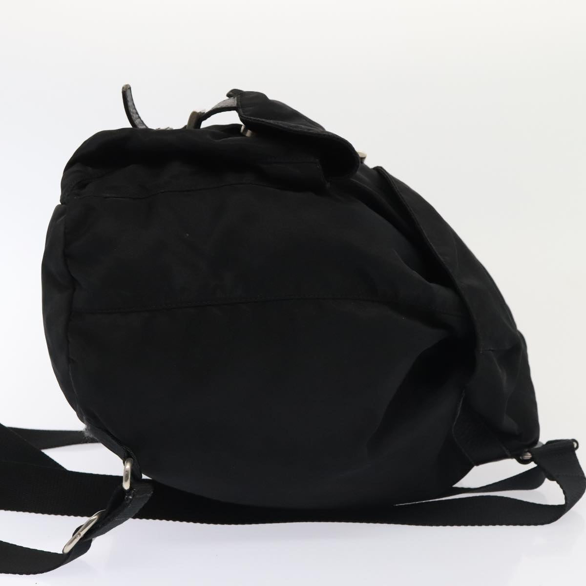 PRADA Backpack Nylon Black Silver Auth bs17650