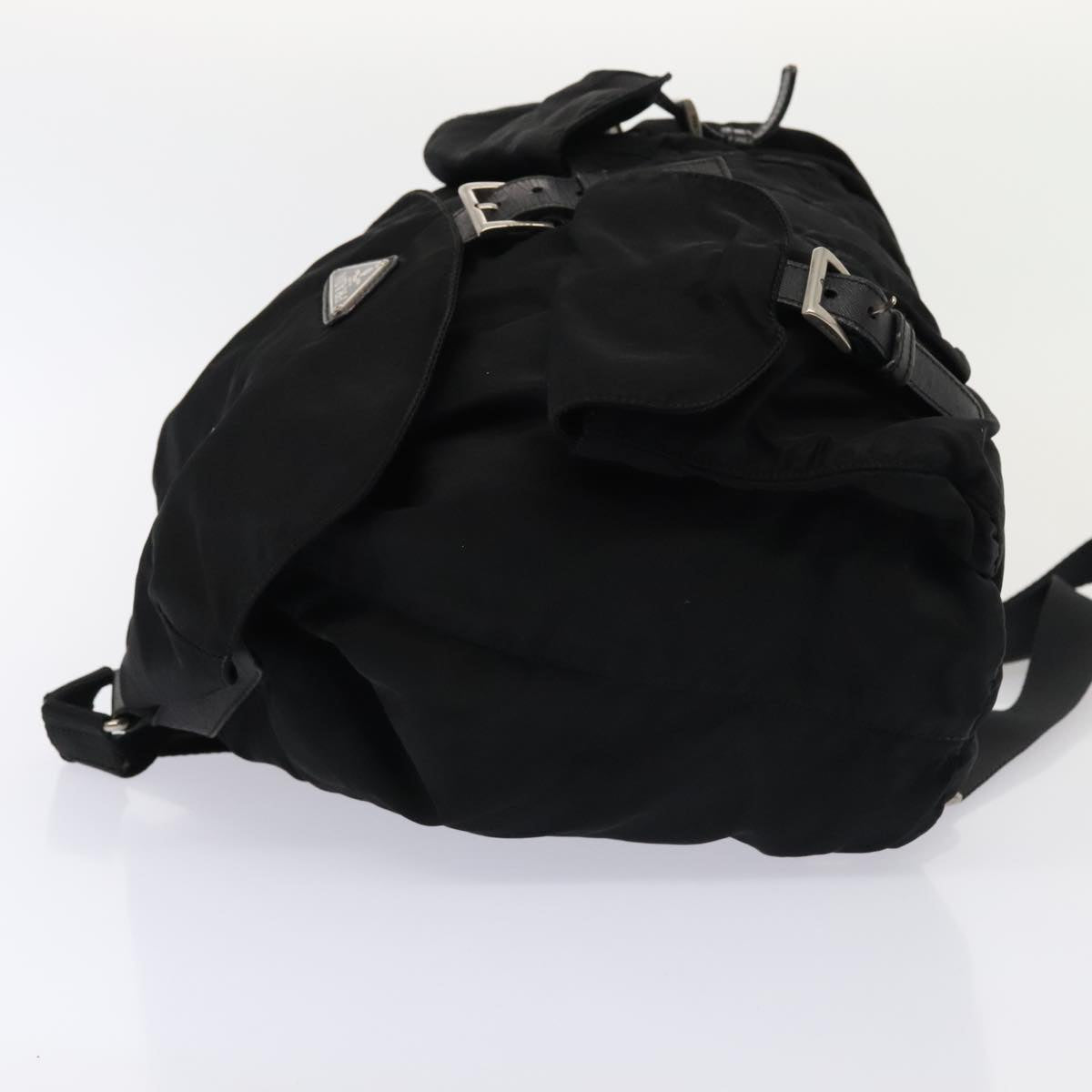 PRADA Backpack Nylon Black Silver Auth bs17650